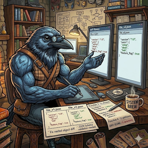 Diff Raven CSV and JSON compare illustration