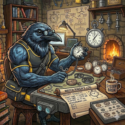 Watch Raven stopwatch and timer illustration